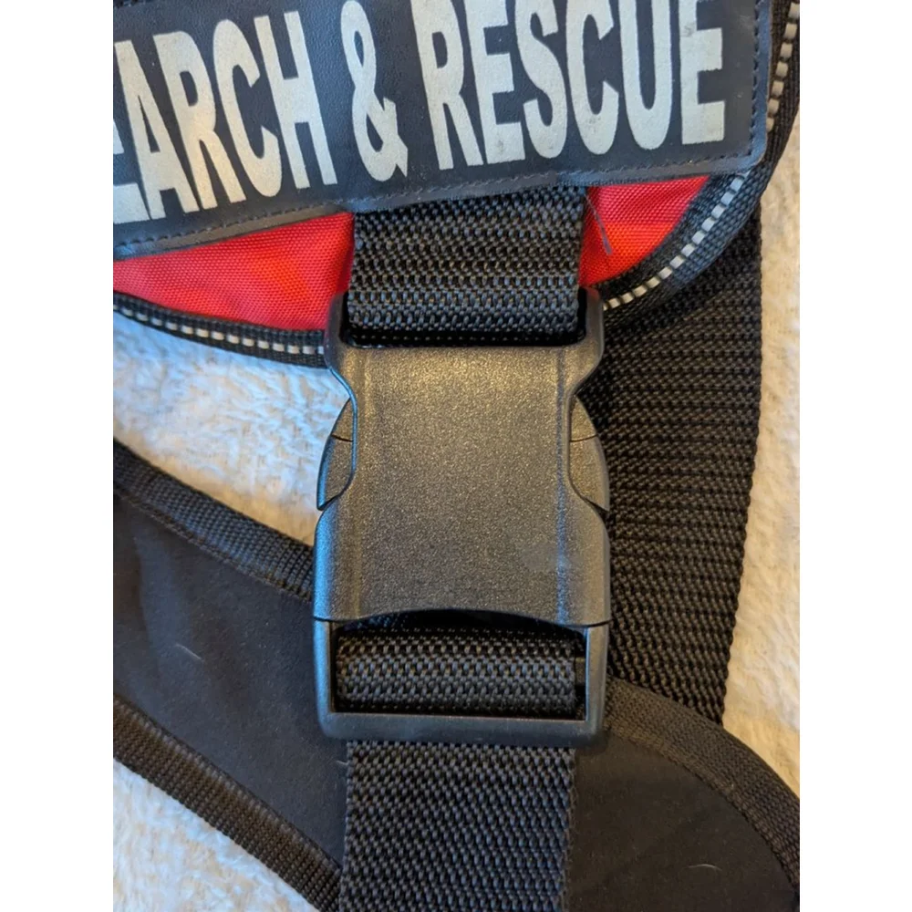 DOGLINE Red & Black Search & Rescue Dog Harness One Size Used Once